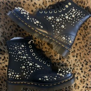 NWT Studded Gold Doc Marten boot Size 6